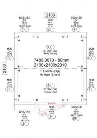 Chambre froide pr�te � l�emploi avec panneaux iso 80 mm et temp�rature -5/+15�C 2100x2100x2010 mm