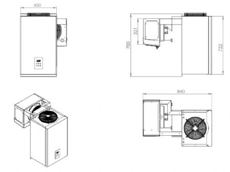 Groupe pour chambre froide positif monobloc 4,1-6,5 m³ - Combisteel - 7489.0405