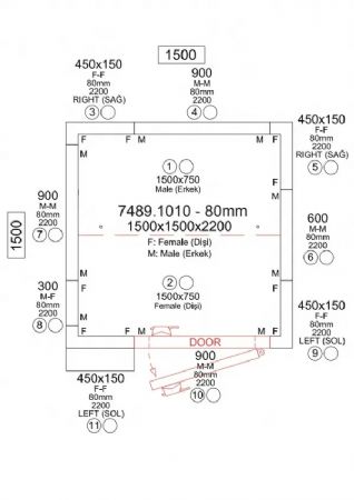 Chambre froide pr�te � installer avec panneaux 80 mm et temp�rature -5/+15�C 1500x1500x2200 mm