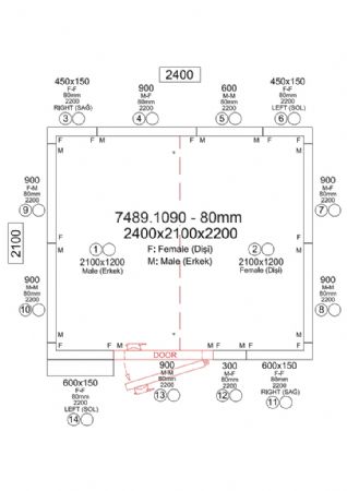 Chambre froide professionnelle 2400x2100x2200