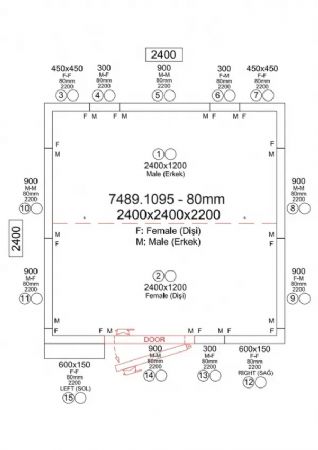 Chambre froide pr�te � l�emploi avec panneaux 80 mm et temp�rature -5/+15�C 2400x2400x2200 mm