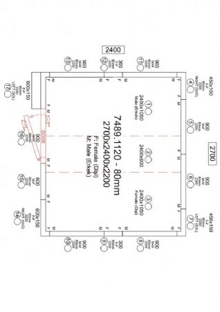 Chambre froide n�gative panneaux iso 80 mm temp�rature -25/-10�C dimensions 2700x2400x2200 mm