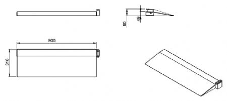 Rampe d accès automatique 80MM - Combisteel - 7489.1300