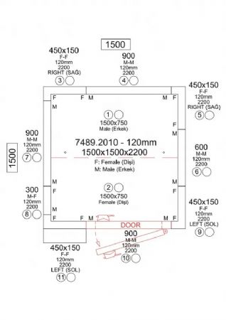 Chambre froide n�gative panneaux iso 120 mm temp�rature -25/-10�C et 1500x1500x2200 mm