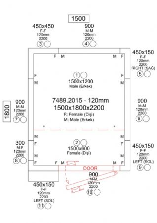 Chambre froide professionnelle 1500x1800x2200 - isolation 120 mm