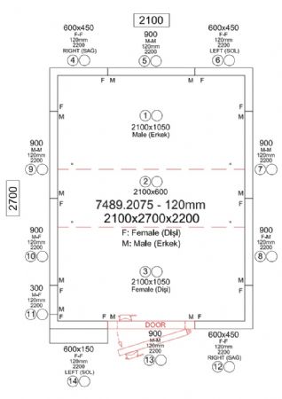 Chambre froide professionnelle 2100x2700x2200 - isolation 120 mm