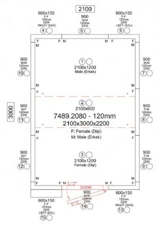 Chambre froide n�gative panneaux iso 120 mm temp�rature -25/-10�C et 2100x3000x2200 mm