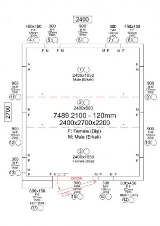 Chambre froide compl�te n�gative panneaux iso 120 mm temp�rature -25/-10�C avec dimensions 2400x2700x2200 mm