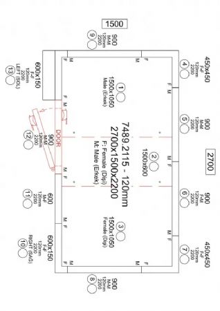 Chambre froide n�gative �paisseur iso 120 mm plage -25/-10�C et 2700x1500x2200 mm