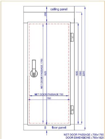 Chambre froide professionnelle 2700x2100x2200 - isolation 120 mm