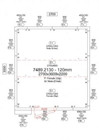 Chambre froide n�gative panneaux iso 120 mm temp�rature -25/-10�C 2700x3000x2200 mm
