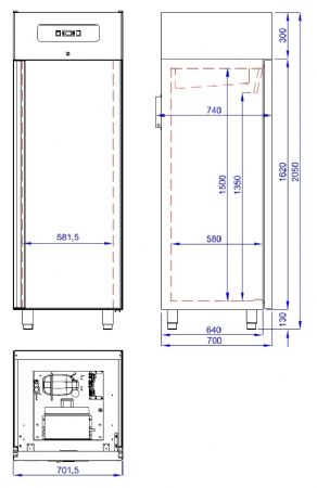 Armoire réfrigérateur positive professionnelle 1 porte pleine 550 L - Combisteel - 7489.5040