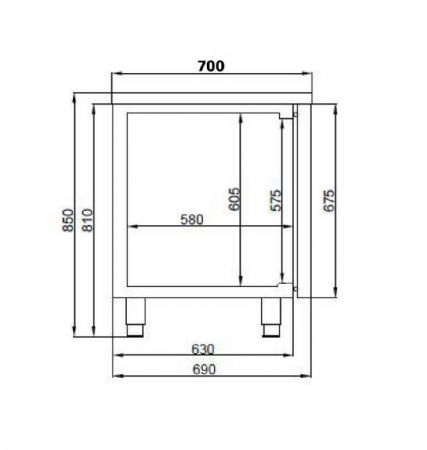 Table desserte réfrigérée 3 portes pleines 474 L positive - Combisteel - 7489.5090