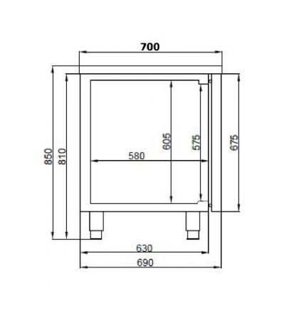 Table réfrigérée 3 portes positive capacité 474L