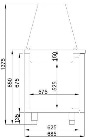 Saladette professionnelle 2 portes 3x 1/1gn