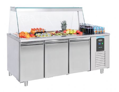 Saladette réfrigérée 3 portes pleines positive - Combisteel - 7489.5155 Saladette réfrigérée 3 portes pleines positive - Combisteel - 7489.5155