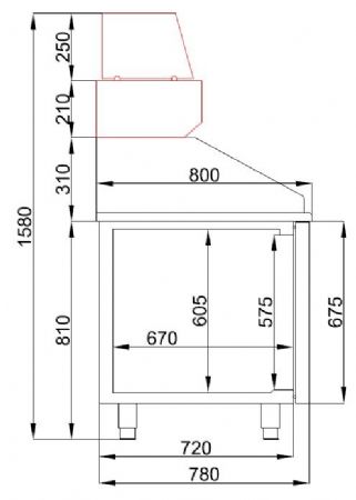 Meuble à pizza 3 portes pleines positif 615 L - Combisteel - 7489.5225