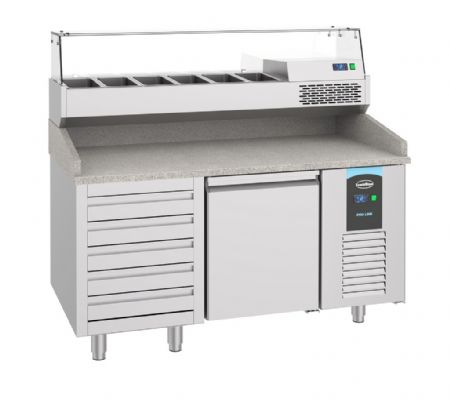 Meuble à pizza 1 porte pleine 5 tiroirs positif - Combisteel - 7489.5230