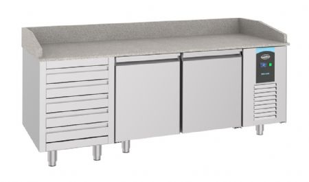 Meuble à pizza 2 portes pleines 5 tiroirs positif - Combisteel - 7489.5235 Meuble à pizza 2 portes pleines 5 tiroirs positif - Combisteel - 7489.5235