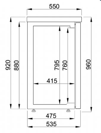 Arrire bar restauration rfrigr noir 2 portes vitres 1380x550x950 - 320l