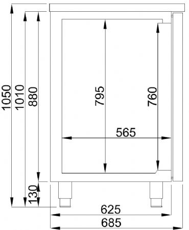 Arrière-bar 3 portes pleines positive - Combisteel - 7489.5340