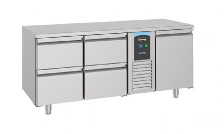 Table desserte réfrigérée 1 porte pleine 4 tiroirs 474 L - Combisteel - 7489.5365