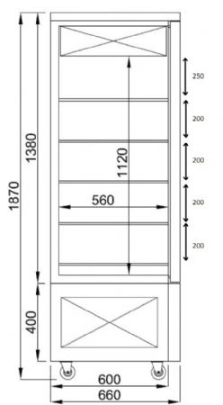 Vitrine réfrigérée de Boulangerie Pâtisserie 400 L Noire positive 800 mm - Combisteel - 7489.5385