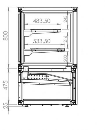 Vitrine réfrigérée panoramique positive noire 800x780x1300 mm - Combisteel - 7489.5450