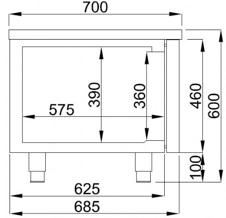 Soubassement réfrigéré 4 tiroirs 360 L positif - Combisteel - 7489.5482