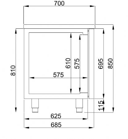 Table desserte réfrigérée 8 tiroirs 632 L positive - Combisteel - 7489.5550
