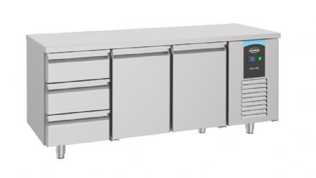 Table desserte réfrigérée 2 portes pleines 3 tiroirs 474 L - Combisteel - 7489.5555
