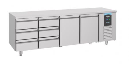 Table desserte réfrigérée 2 portes pleines 6 tiroirs 632 L - Combisteel - 7489.5570