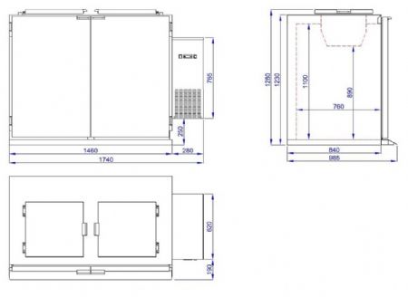 Refroidisseur de déchets professionnel 2x240 L - Combisteel - 7489.5620