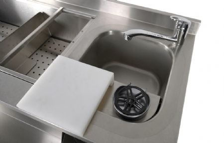 Table cocktail professionnelle réfrigérée 2 portes avec évier et lave-verres - Combisteel - 7489.6000
