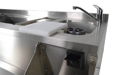 Table cocktail professionnelle réfrigérée 2 portes avec évier et lave-verres - Combisteel - 7489.6000