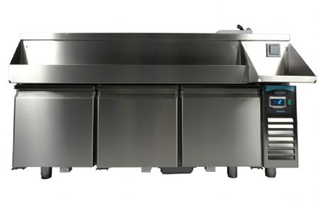 Table cocktail professionnelle réfrigérée 3 portes avec évier et lave-verres - Combisteel - 7489.6005