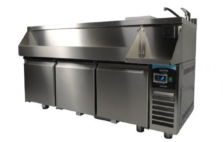 Table cocktail professionnelle réfrigérée 3 portes avec évier et lave-verres - Combisteel - 7489.6005