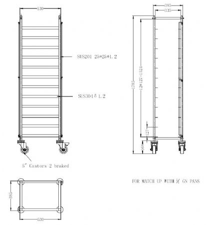Chariot débarrassage 12 niveaux GN 1/1 - Combisteel - 7490.0260