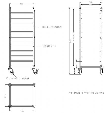 Chariot débarrassage 12 niveaux GN 2/1 - Combisteel - 7490.0265
