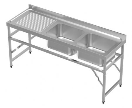 Plonge Inox 2 bacs 1800x600x910 mm - Combisteel - 7490.0280