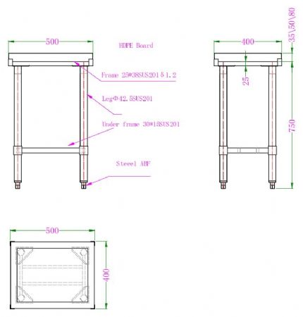 Billot boucherie en polyéthylène avec plan de découpe 500x400x750 mm - Combisteel - 7490.0300