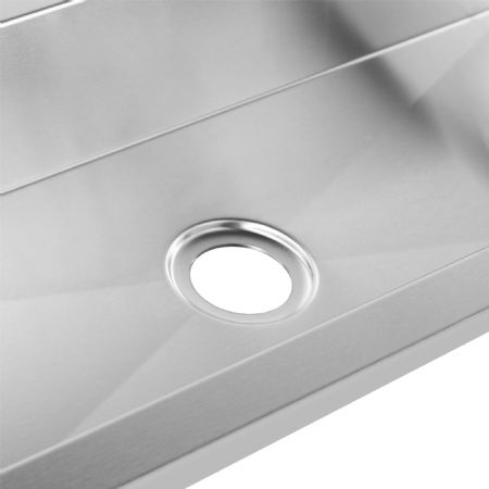 Plonge inox AISI 304 1 bac 2 trous de robinet 1200x360x135 mm - Combisteel - 7490.0345