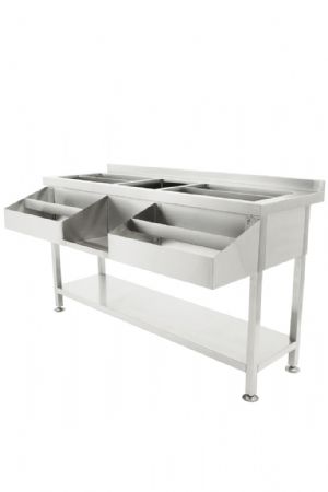 Table cocktail professionnelle avec 2 bacs à glace et speedrail - Combisteel - 7490.0410