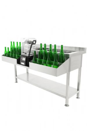 Table cocktail professionnelle avec 2 bacs à glace et speedrail - Combisteel - 7490.0410