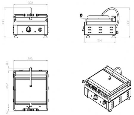 Grill panini à plaques lisses - Combisteel - 7491.0015