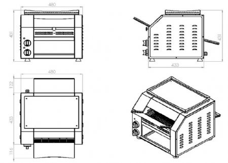 Toaster 2,5 kW Monophasé - Combisteel - 7491.0035