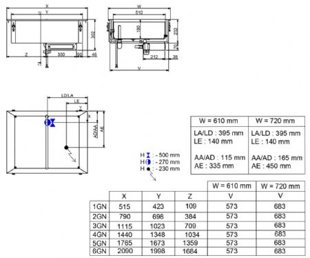 Matériel de Restauration encastrable 1765x610x302 mm avec bain-marie GN 5/1 - Combisteel - 7495.0300