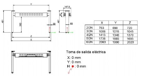 Rampe chauffante 1735x142x481 mm - Combisteel - 7495.0465