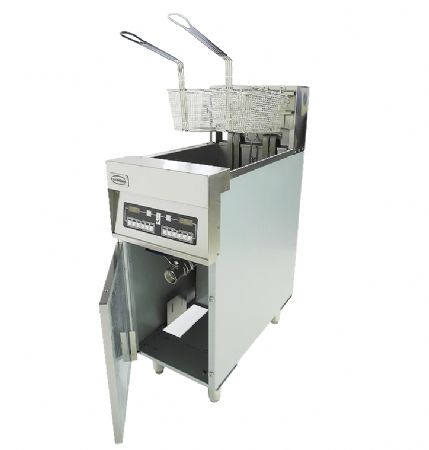 Friteuse professionnelle sur coffre triphasé 2 paniers - Combisteel - 7509.0005