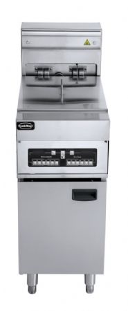 Friteuse professionnelle sur coffre triphasé 2 cuves de 12,5 L 2 paniers - Combisteel - 7509.0010